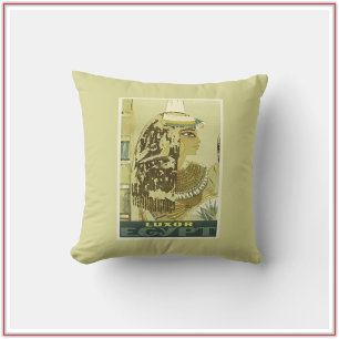 Coussin Poster de voyage en Egypte Beige vintage