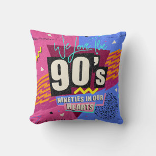 Coussin Poster des années 90 et 80. Nous Aimons Les Années