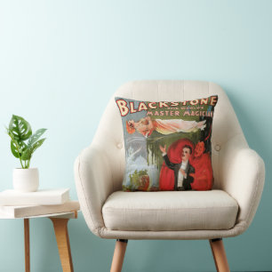 Coussin Poster magique vintage, Grand Magicien Blackstone