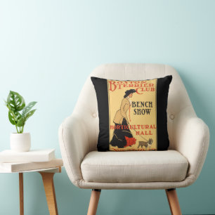 Coussin Poster vintage Boston Terrier Club Bench Show