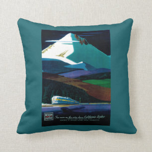 Coussin Poster vintage Pacifique occidental de zéphyr de