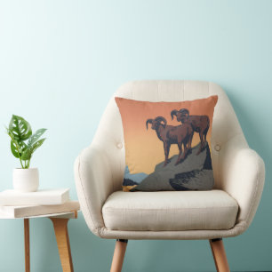 Coussin Poster vintage Promouvoir Les Voyages Dans Les Par