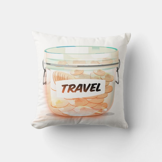 Coussin Pot en verre pour l'argent de voyage (Recto)