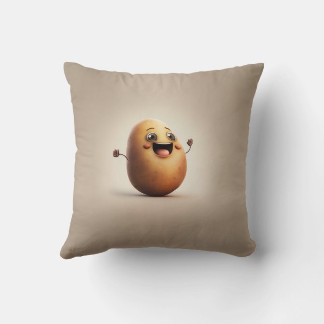 Coussin Potato moderne mignonne joyeuse dans le cadeau de  (Verso)
