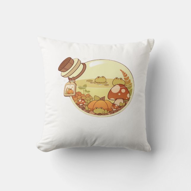 Coussin Potion d'automne avec grenouillettes Classique (Recto)