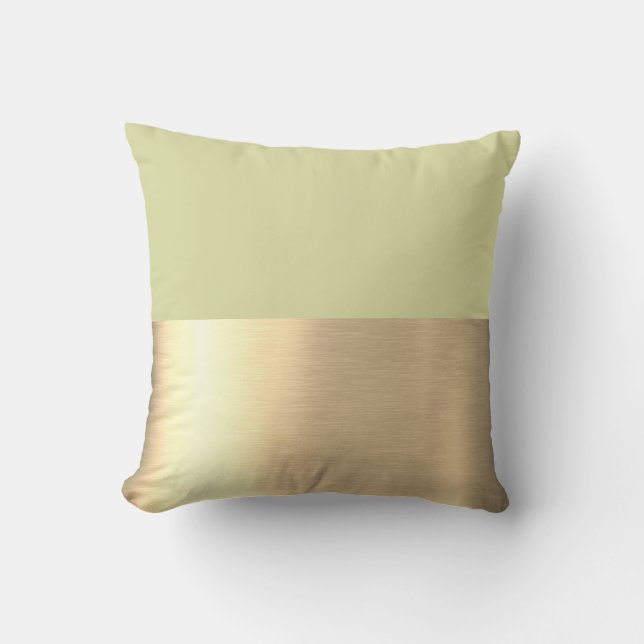 Coussin Poudre de Matcha Vert rose Or huile Faux rustique (Recto)