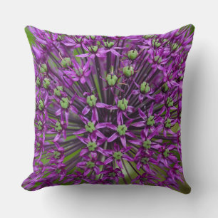 Coussin Poudre d'impression de fleur d'allium violet