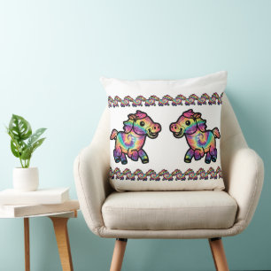 Coussin Poulain Teinté Bébé Cheval Chien en Liberté
