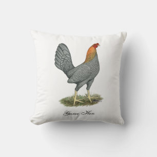 Coussin Poule de Combat Bleu Rouge