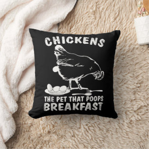 Coussin Poules Drôles Animal De Compagnie Crotte Petit Déj