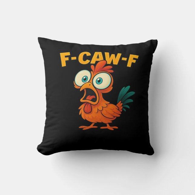 Coussin Poulet essentiel drôle tendance F-Caw-F (Recto)