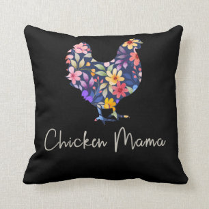 Coussin Poulet maman poule fermier fleurs mignonette poule