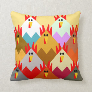 Coussin Poulets inspirés par les courtepointes