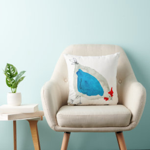 Coussin Poulets mignons aquarelle