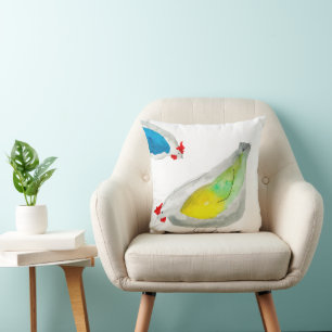 Coussin Poulets mignons aquarelle