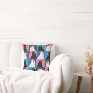 Coussin Poulets peints