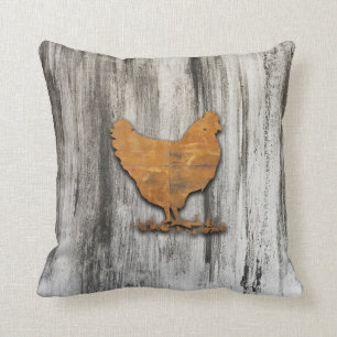 Coussin Poulets rustiques (orange)