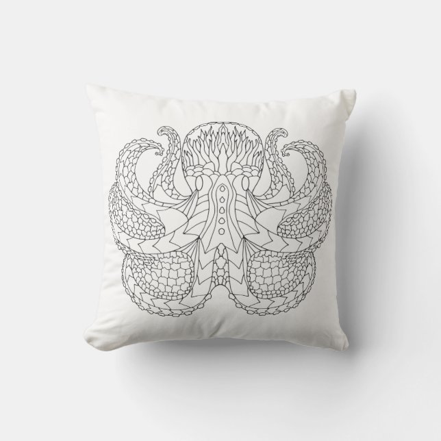 Coussin Poulpe modelé ethnique (Recto)