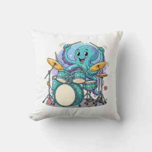 Coussin Poulpe qui bat la mesure Dessin animé drôle Poulpe
