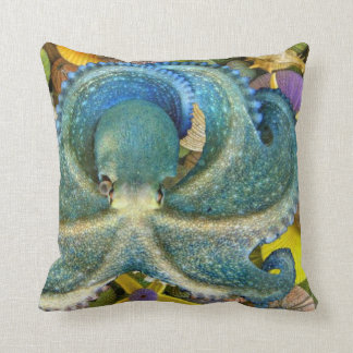 Coussin Poulpe sur le carreau de coquillages