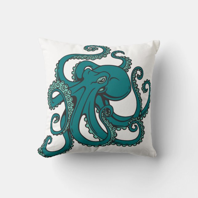 Coussin Poulpe turquoise (Recto)