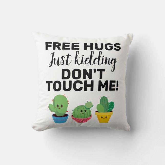 Coussin Poumons gratuits jolis cactus ne me touchent pas S (Recto)
