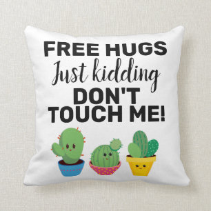 Coussin Poumons gratuits jolis cactus ne me touchent pas S
