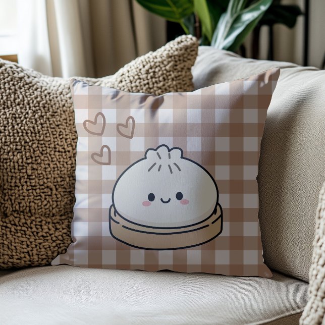 Coussin Poupée en vichy marron (Créateur téléchargé)