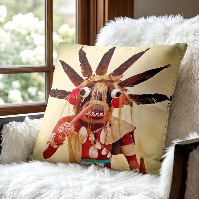 Coussin Poupée Kachina Statue en bois amérindien audacieus (Créateur téléchargé)
