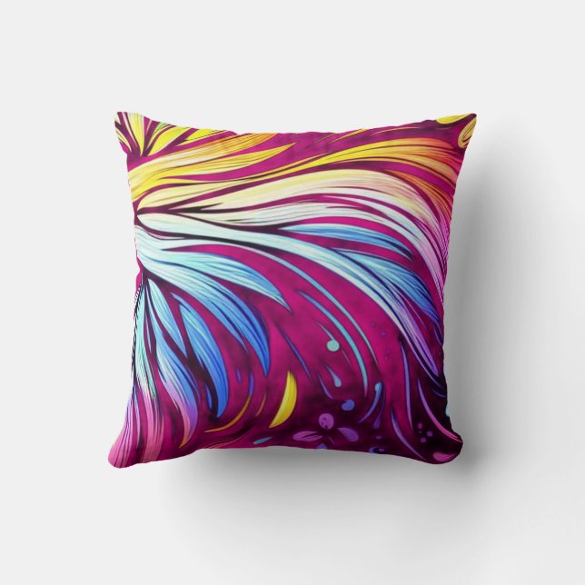 Coussin Pour bébé ou salon Art plumage sur un 8"  (Verso)