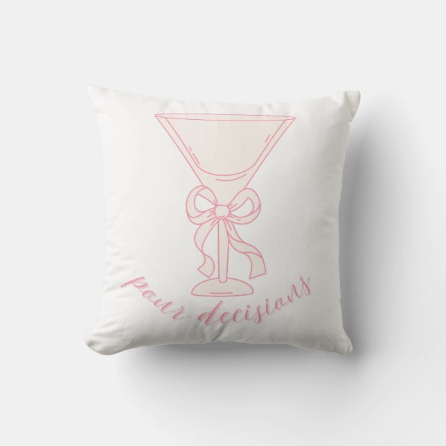 Coussin Pour Decisions Martini Glass Design | Cute Girly (Recto)