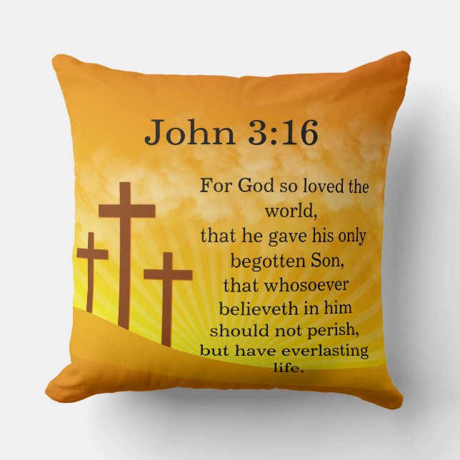 Coussin Pour Dieu si aimé le monde Jean 3:16Jeter l'oreill (Recto)