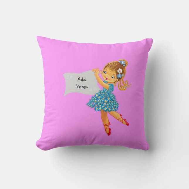 Coussin pour filles personnalisable, Ballerina Ros (Recto)