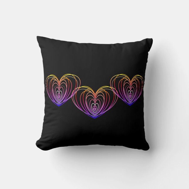 Coussin Pour la Saint-Valentin Cœurs Devant et Derrière No (Recto)