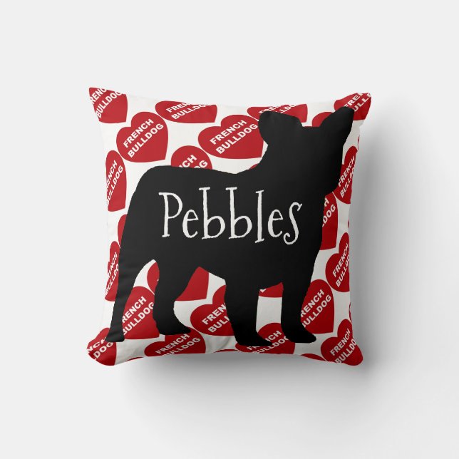 Coussin Pour l'amour d'un chien de taureau français (Recto)