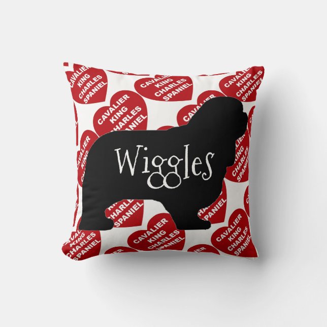 Coussin Pour l'amour d'un roi Cavalier Charles Spaniel (Recto)