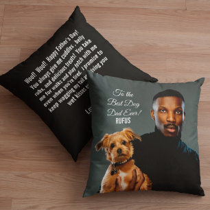 Coussin Pour le meilleur papa de chien jamais photo person