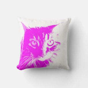Coussin pour les amoureux de les chats violet et rose sur 