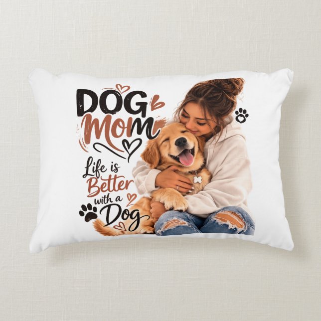 Coussin pour maman de chien mignon | Ours en peluc (Devant)
