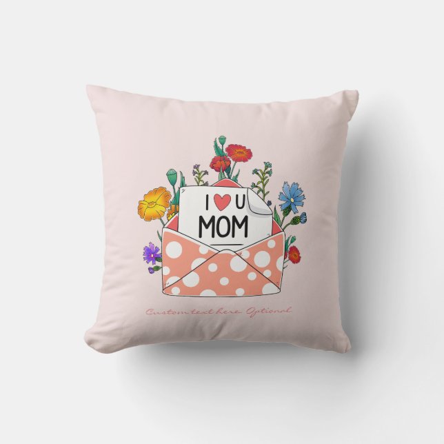 Coussin pour maman, Je t'aime Oreiller à lancer ca (Recto)