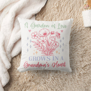 Coussin pour Mamie – Cadeau de Fête des Mères Flor