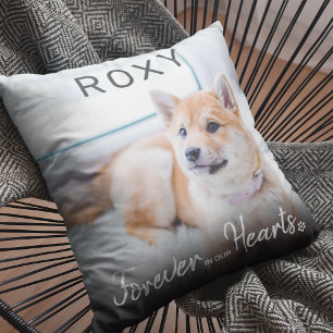 Coussin Pour toujours dans nos coeurs Nom Pet Loss Memoria