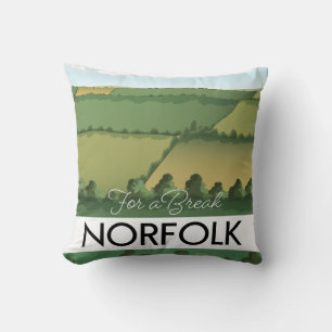 Coussin Pour une pause affiche de voyage Norfolk Carte pos