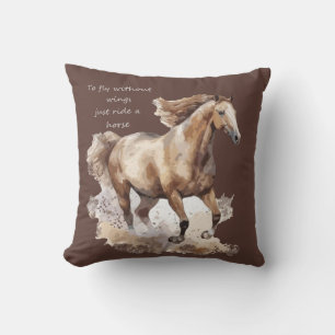 Coussin Pour voler sans ailes il suffit de faire un cheval