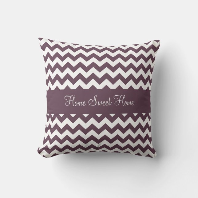Coussin Pourpre Chevron d'aubergine (Recto)