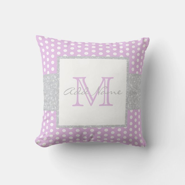 Coussin pourpre de bébé de point de polka de (Recto)