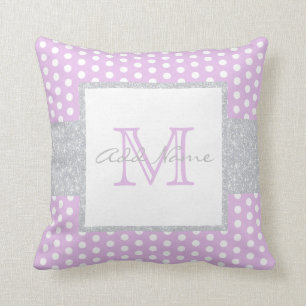 Coussin pourpre de bébé de point de polka de