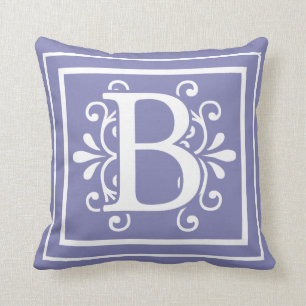 Coussin Pourpre de bigorneau de monogramme de la lettre B