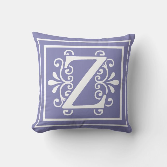 Coussin Pourpre de bigorneau de monogramme de la lettre Z (Recto)