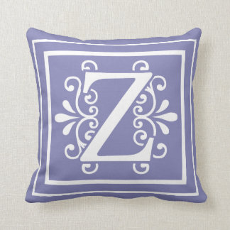Coussin Pourpre de bigorneau de monogramme de la lettre Z